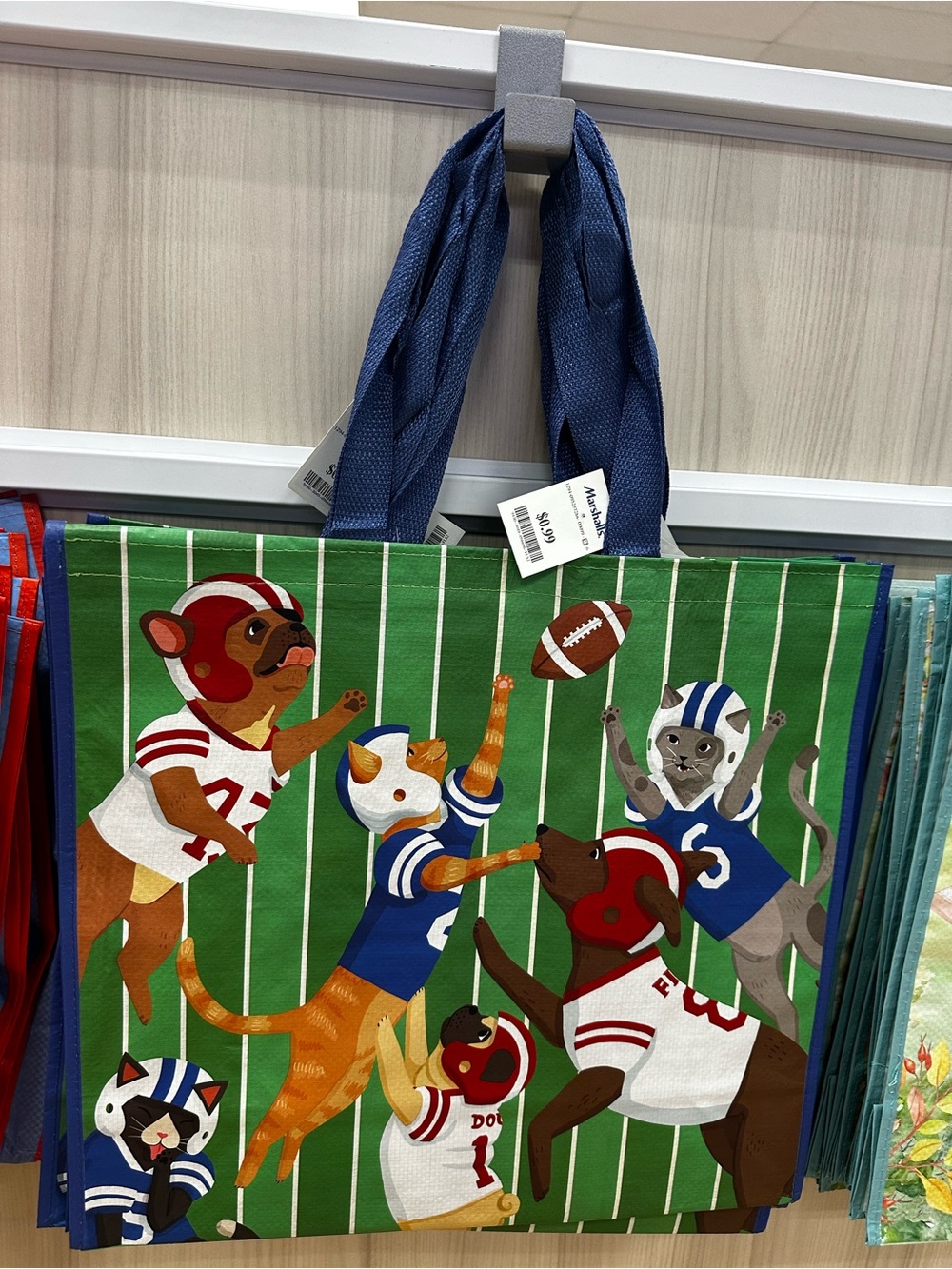 Football Dogs & Cats Reusable Tote Bag - Marshalls, TJ Maxx, Homegoods NWT